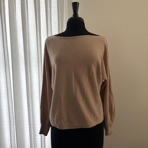 SHEIN Off-the-Shoulder Tan Sweater